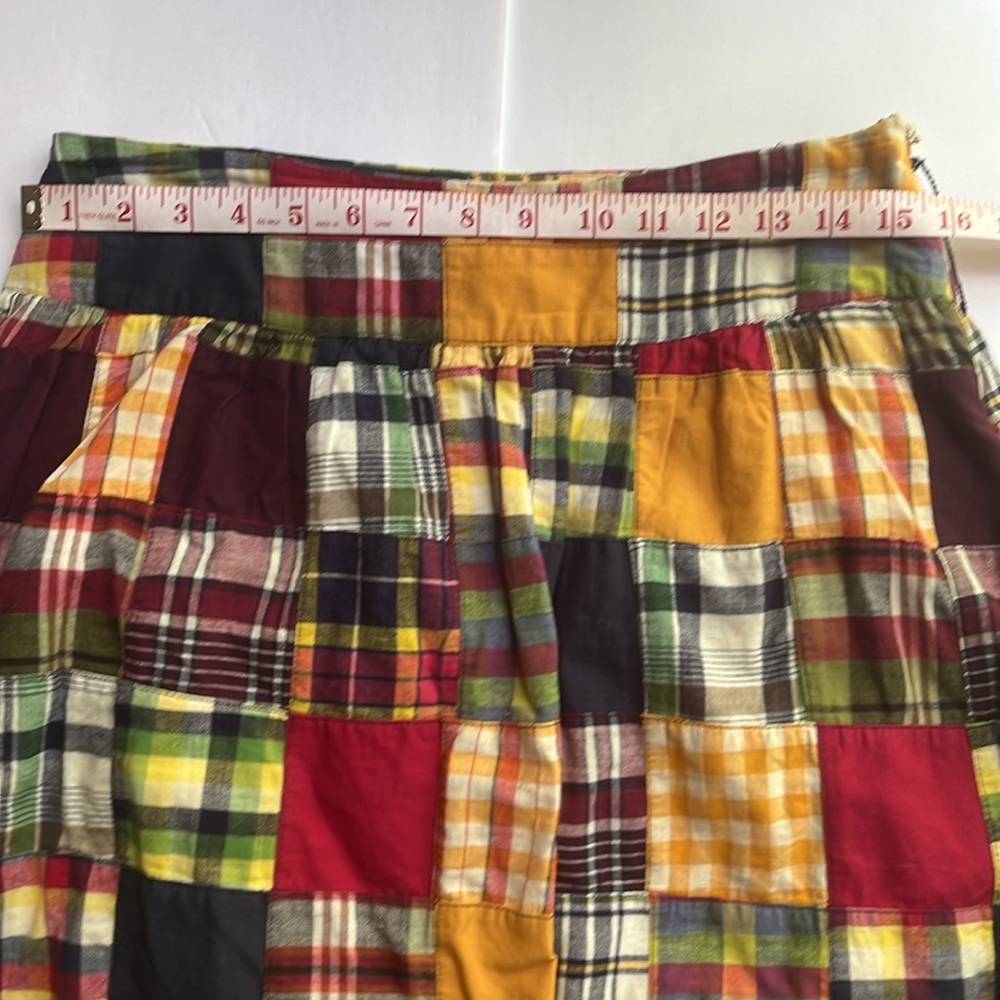 American Eagle Outfitters Bubble Skirt Madras Plaid Patchwork Size 2 - Picture 7 of 14